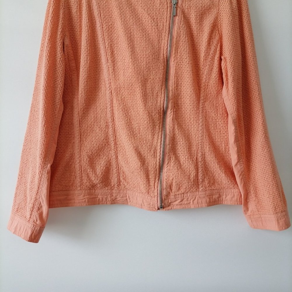 Chico's Women's Orange Tilt Zip Up Jacket Size 2 (L) - Picture 3 of 6
